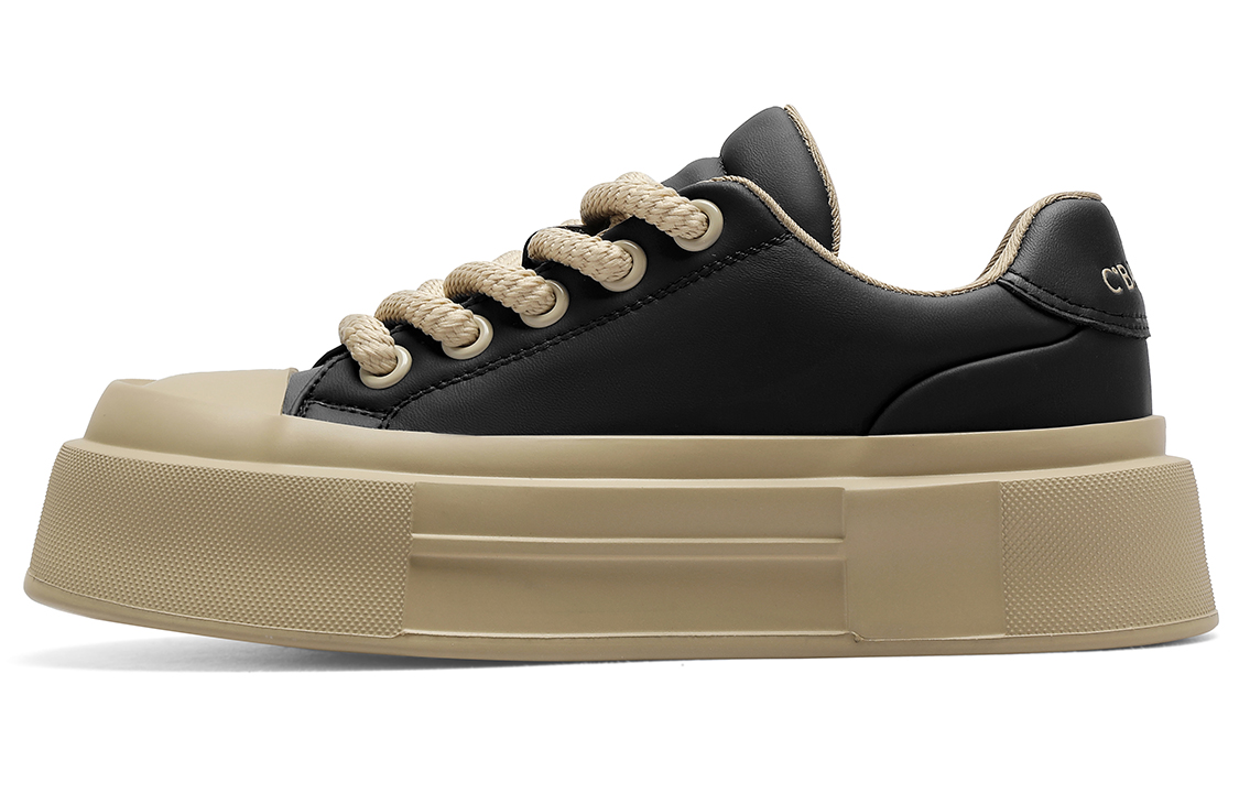 (Women) C°BANNER Low-Top Platform Sneakers 'Khaki Black' QL233954DB3