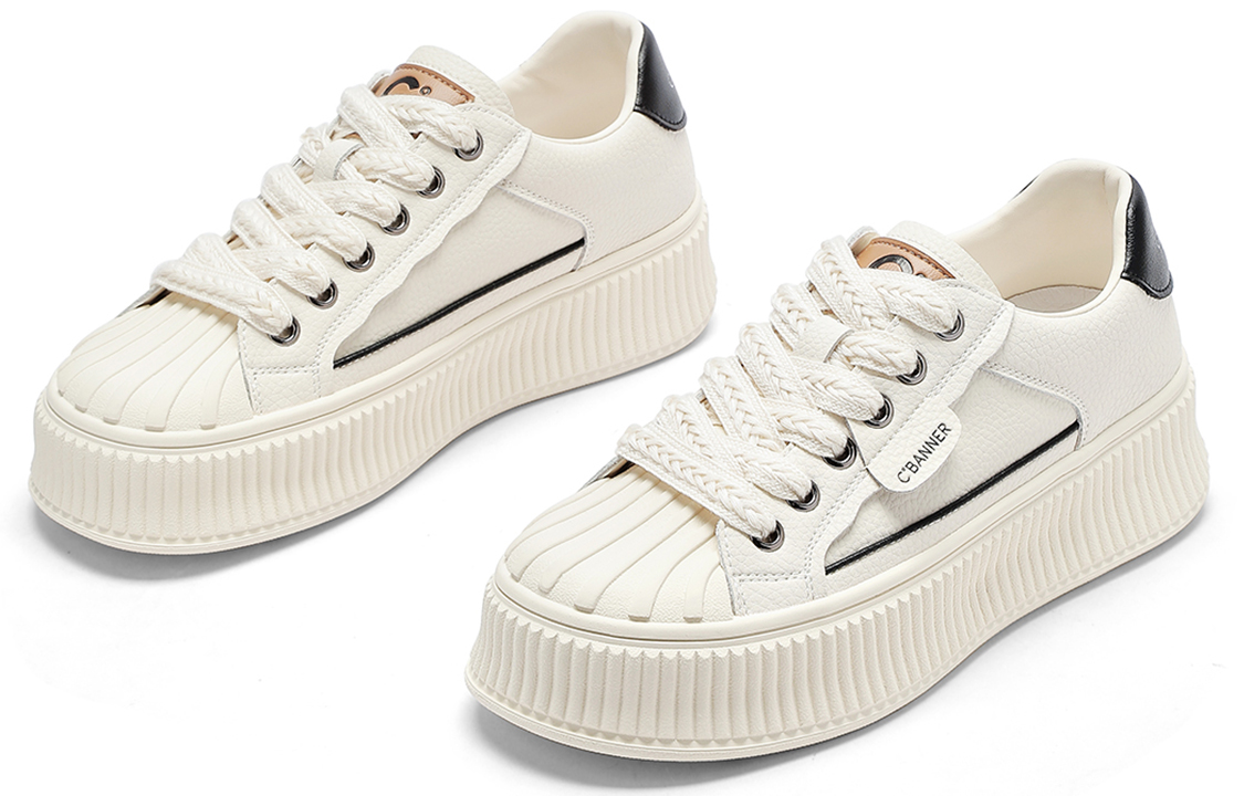 (W) C°BANNER Low-Top Sneaker 'Beige Black' 圖 3