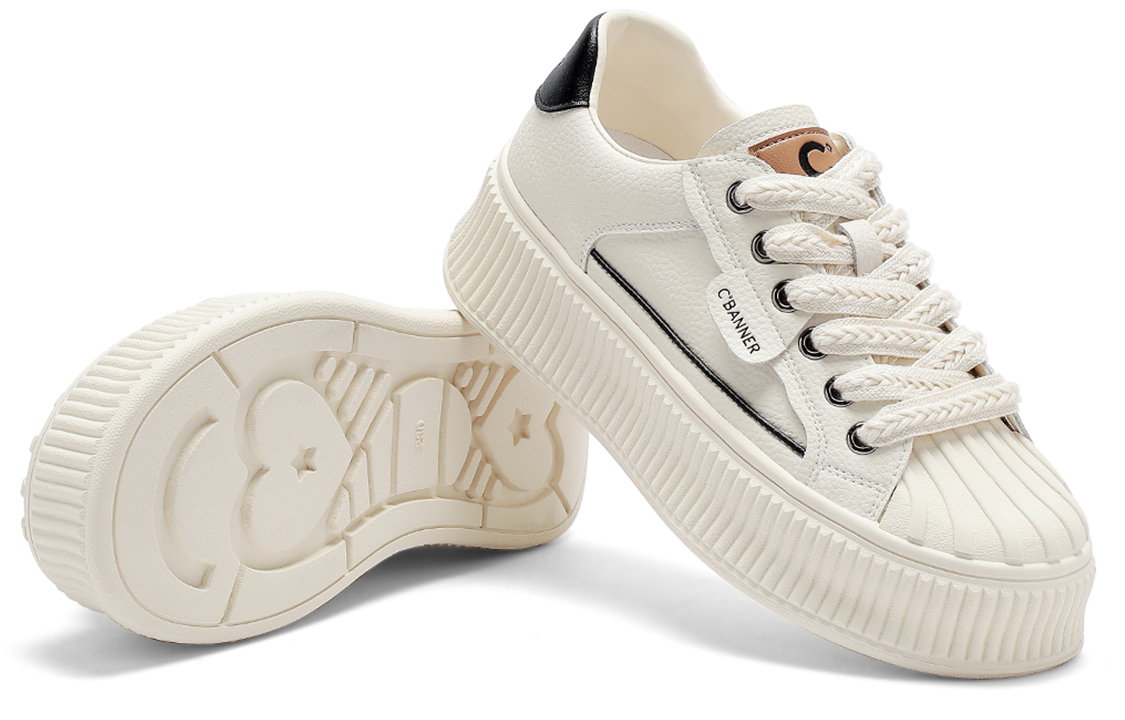 (W) C°BANNER Low-Top Sneaker 'Beige Black' 圖 4