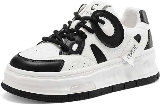 (Women) C°BANNER Low-Top Sneakers 'Black and White Comfort' QB733006D35 Order (Women) C°BANNER Low-Top Sneakers 'Black and White Comfort' QB733006D35