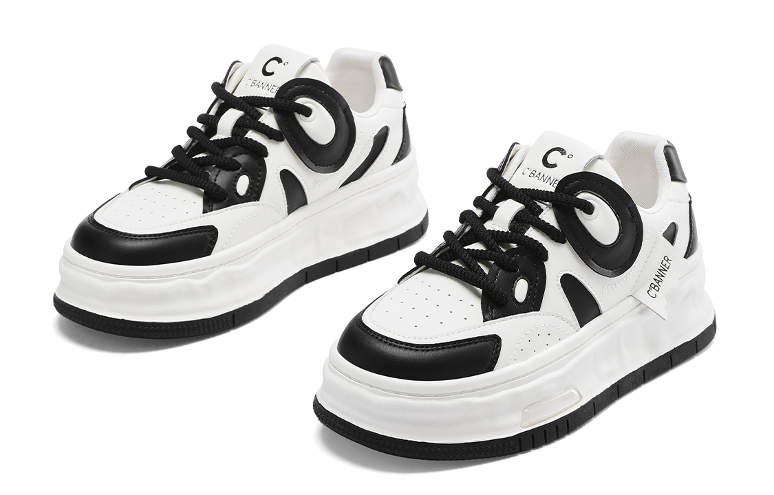 Shop (Women) C°BANNER Low-Top Sneakers 'Black and White Comfort' QB733006D35