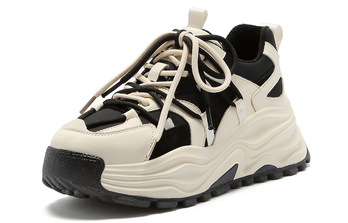 (W) C°BANNER Low 'Beige Black Mixed Leather'