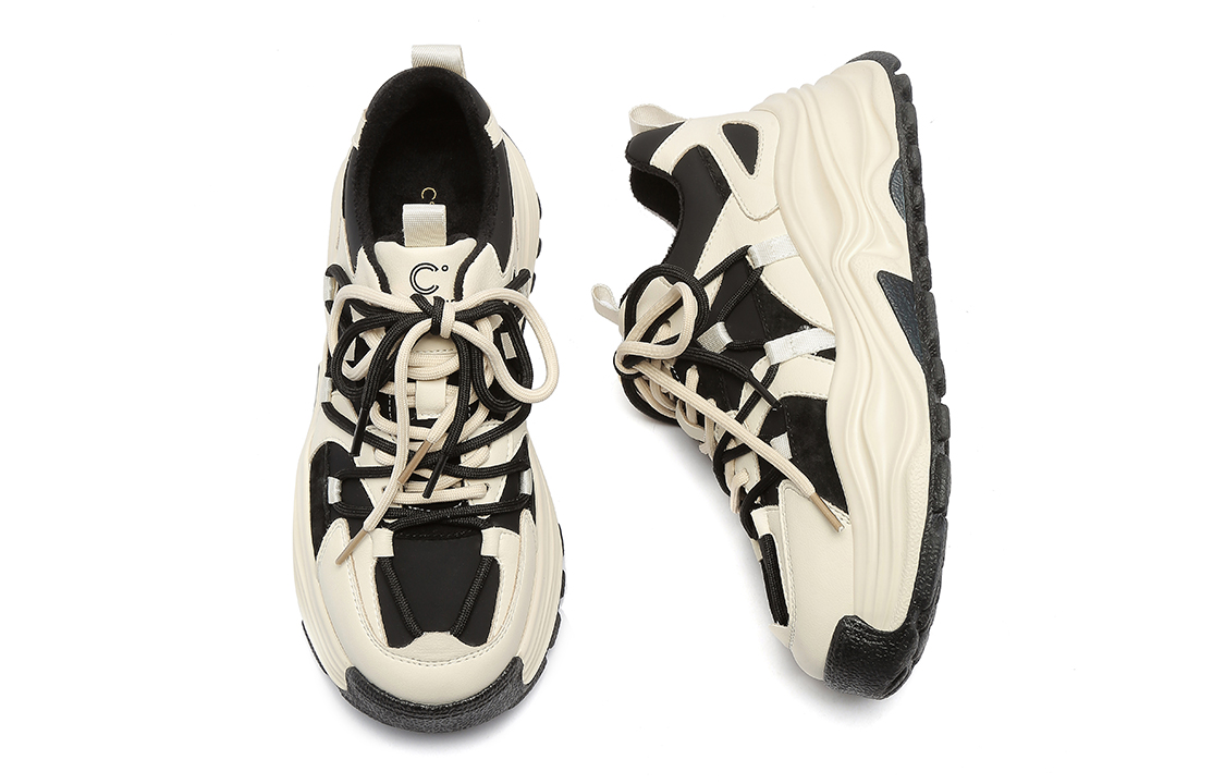 (W) C°BANNER Low 'Beige Black Mixed Leather' 圖 4