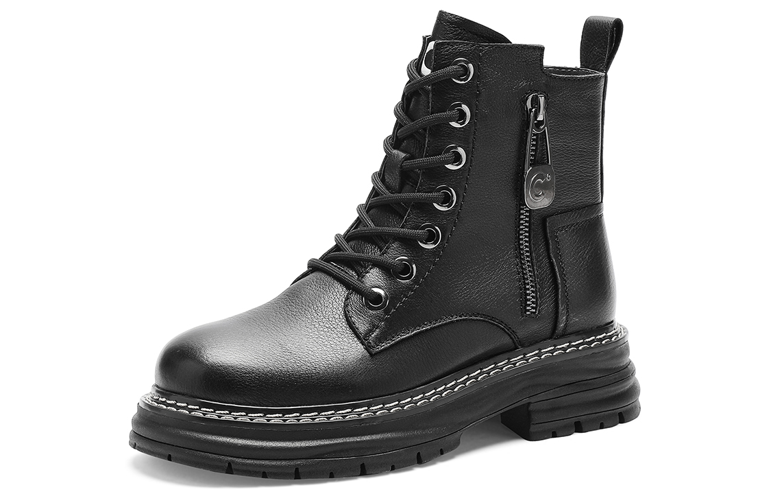 (W) C°BANNER Martin Boots Female 'Black Leather Short Tube' 圖 2