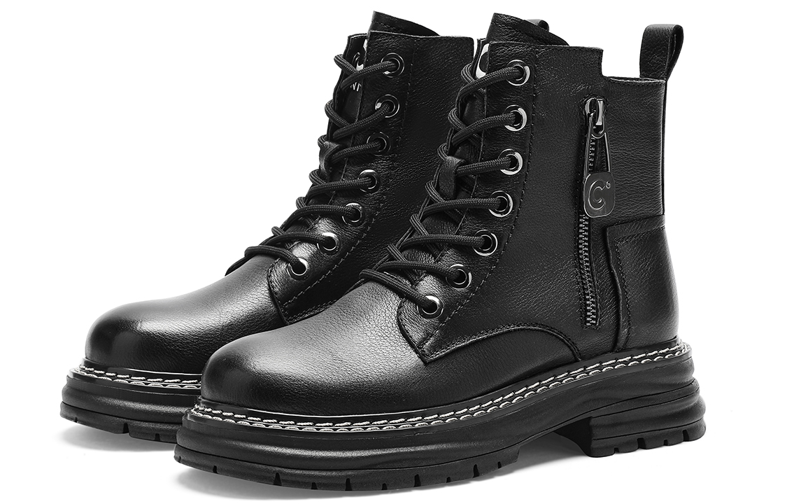 (W) C°BANNER Martin Boots Female 'Black Leather Short Tube' 圖 4