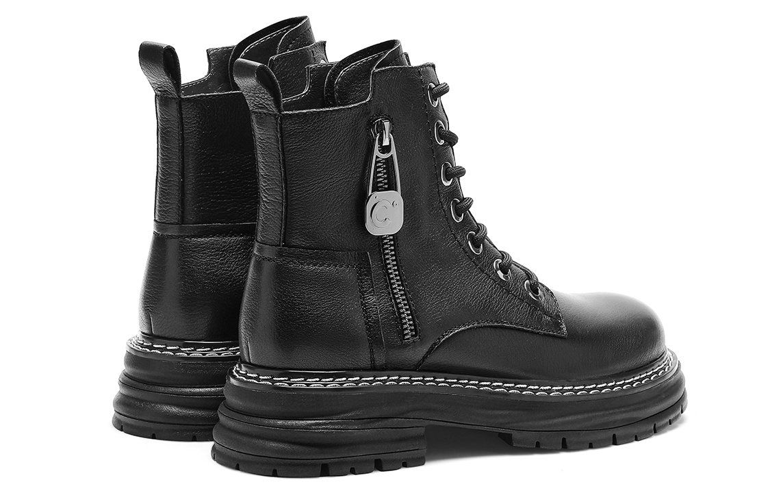 (W) C°BANNER Martin Boots Female 'Black Leather Short Tube' 圖 5