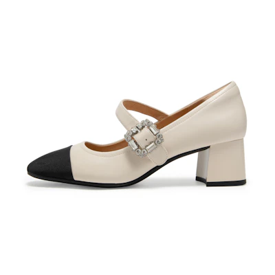 (W) C°BANNER Mary Jane 'Buckle Round Toe Chunky Heel'
