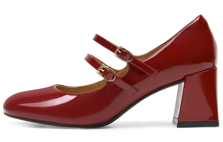 (Women) C°BANNER Mary Jane Retro Casual Round Toe Pumps 'Red' A22497032A06