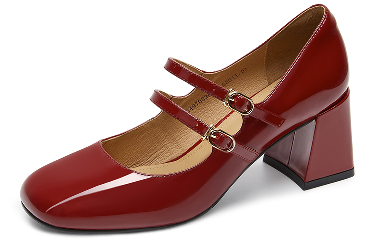 Lookbook (W) C°BANNER Mary Jane Retro Tacones Casuales Punta Redonda 'Rojo' A22497032A06