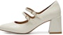 (W) Kasut Tumit Tinggi C°BANNER Mary Jane Retro 'Beige' A22497032A04