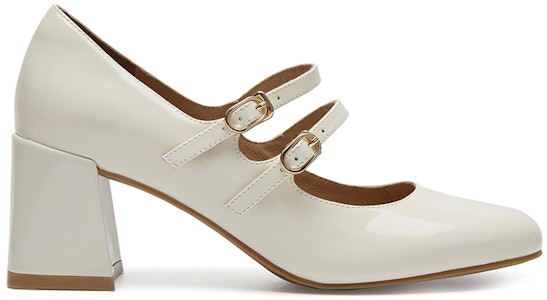 千百度C°BANNER 瑪麗珍復古高跟鞋 女款 米色 Order 千百度C°BANNER 瑪麗珍復古高跟鞋 女款 米色