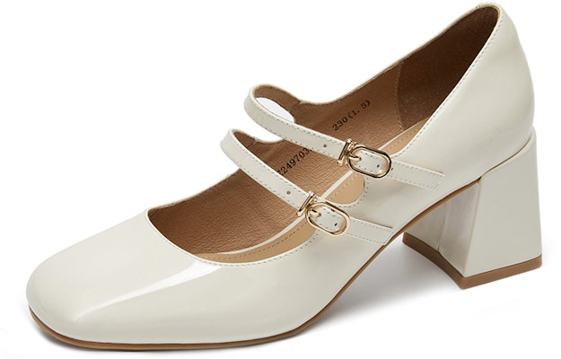 (W) C°BANNER Mary Jane Sepatu Hak Tinggi Retro 'Beige' A22497032A04 Lookbook (W) C°BANNER Mary Jane Sepatu Hak Tinggi Retro 'Beige' A22497032A04