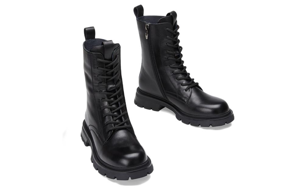 Order (W) Botas Martin C°BANNER Media Pantorrilla Punta Redonda 'Negro' A21519001B01
