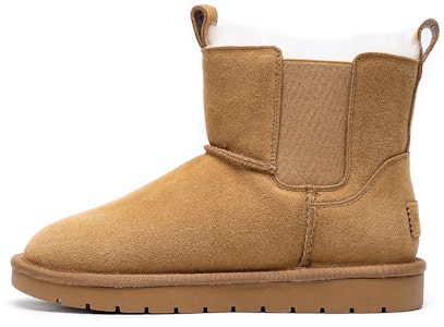 千百度C°BANNER 二層牛皮 拼接加絨保暖舒適 中筒 雪地靴 女款 駝色 Buy 千百度C°BANNER 二層牛皮 拼接加絨保暖舒適 中筒 雪地靴 女款 駝色