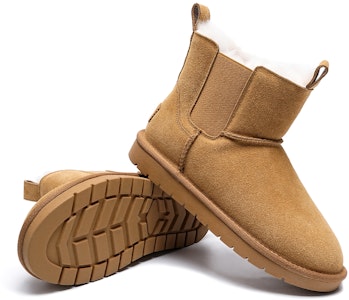 千百度C°BANNER 二層牛皮 拼接加絨保暖舒適 中筒 雪地靴 女款 駝色 Shop 千百度C°BANNER 二層牛皮 拼接加絨保暖舒適 中筒 雪地靴 女款 駝色