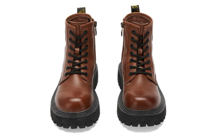 Lookbook 千百度C°BANNER 中跟圓頭馬丁靴 女款 棕色