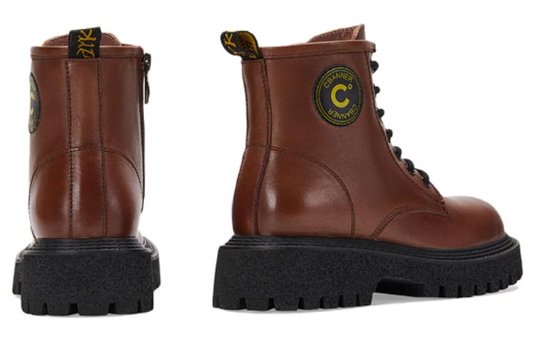 Shop 千百度C°BANNER 中跟圓頭馬丁靴 女款 棕色