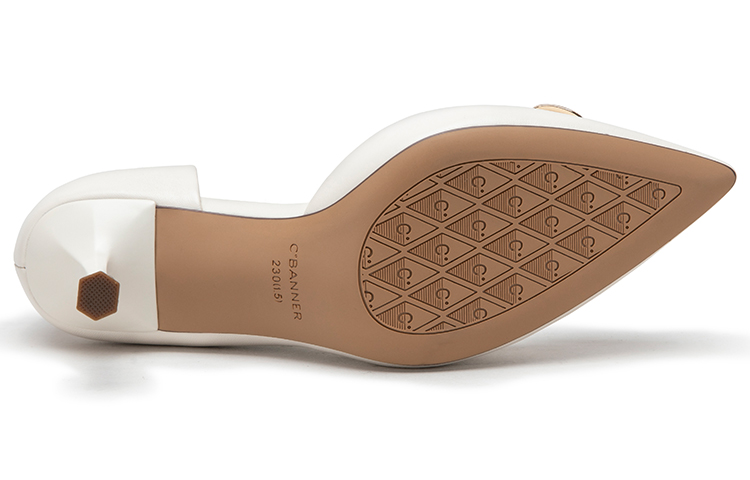 Details for (W) C°BANNER Tacones de Aguja Punta Fina Trébol 'Beige' A23257711A04
