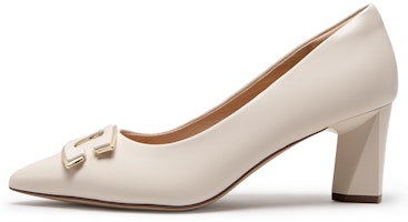 (Women) C°BANNER Pointed Toe Leather Pumps 'Block Heel' A23171655A04 (Women) C°BANNER Pointed Toe Leather Pumps 'Block Heel' A23171655A04