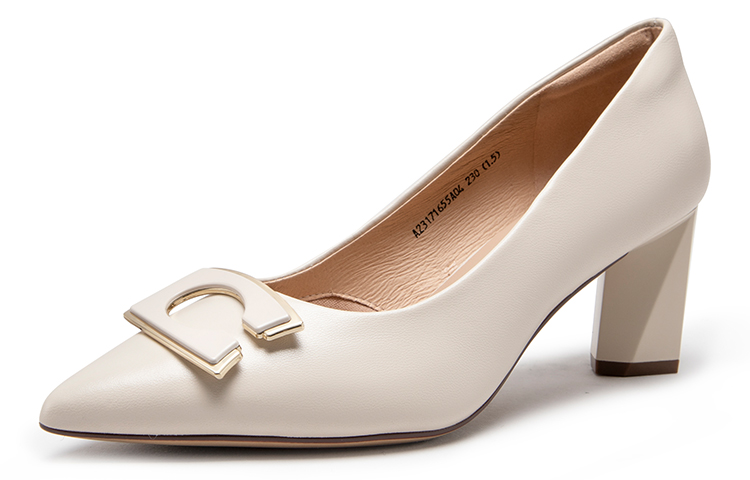Lookbook (Women) C°BANNER Pointed Toe Leather Pumps 'Block Heel' A23171655A04