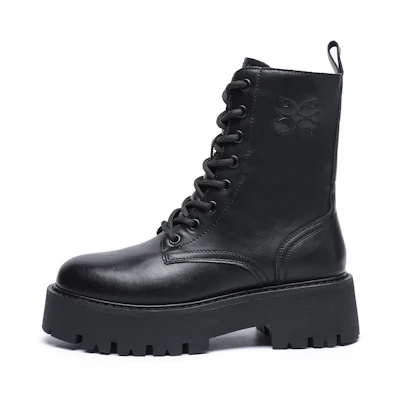 (W) C°BANNER PU Martin Boots 'Black Casual CMFT'