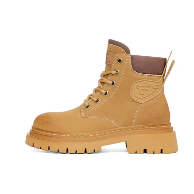 (W) C°BANNER Retro Fashion Short Martin Boots 'Yellow Brown'