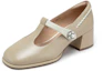 Lookbook (Women) C°BANNER Retro T-Strap Chunky Heel Mary Janes 'Apricot' A23174610A13