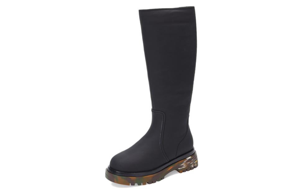 (W) C°BANNER Round Toe Elegant Trendy Tall Zip-Up Riding Boots 'Black' 圖 2