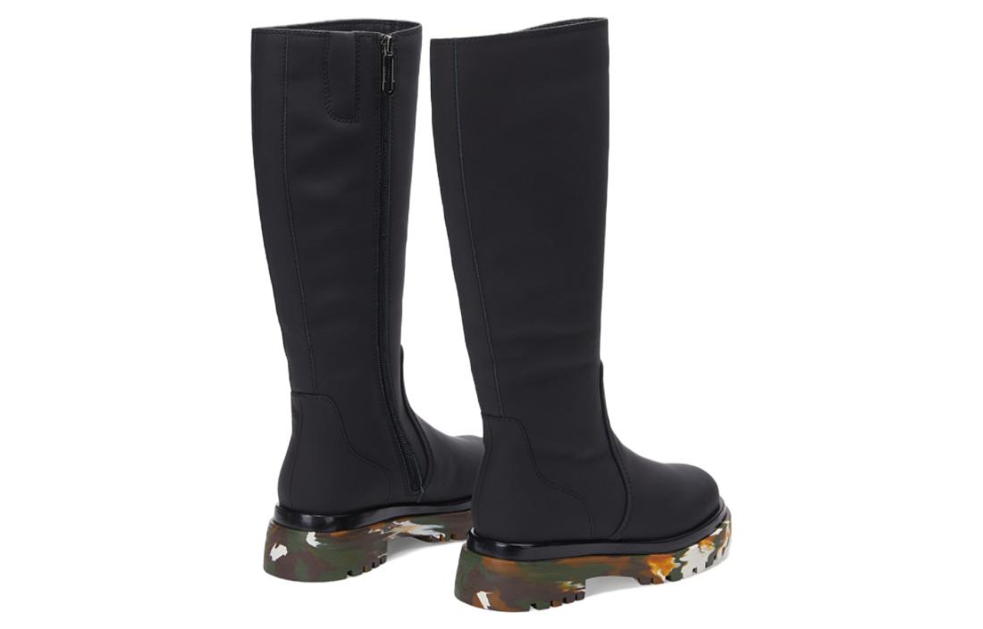 (W) C°BANNER Round Toe Elegant Trendy Tall Zip-Up Riding Boots 'Black' 圖 4