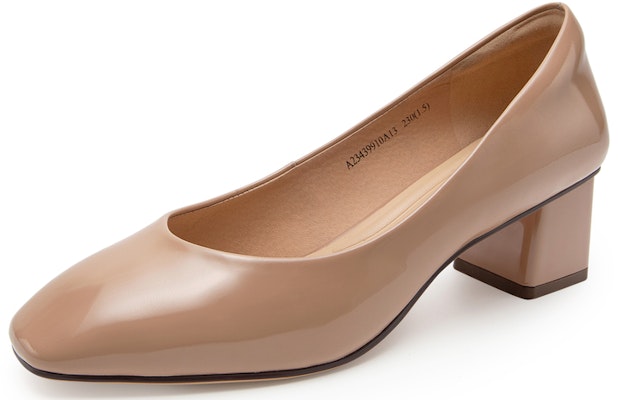 (Women) C°BANNER Round Toe Leather High Heels 4.5cm 'Chunky Heel' A23439910 1