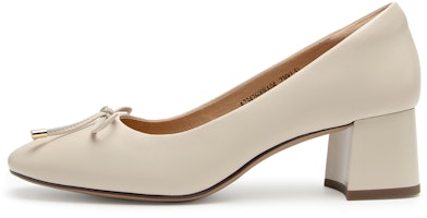 (Women) C°BANNER Round Toe Slip-On Block Heel 'Beige' A23476008 (Women) C°BANNER Round Toe Slip-On Block Heel 'Beige' A23476008