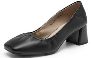 (W) Zapatos de Tacón Bloque Punta Cuadrada C°BANNER de Piel de Oveja '5.5cm'. A23173108 1