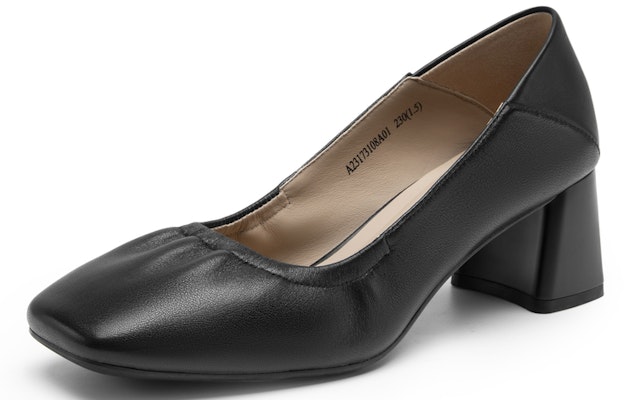 (Women) C°BANNER Sheepskin Block Heel Square Toe Pumps '5.5cm' A23173108 1