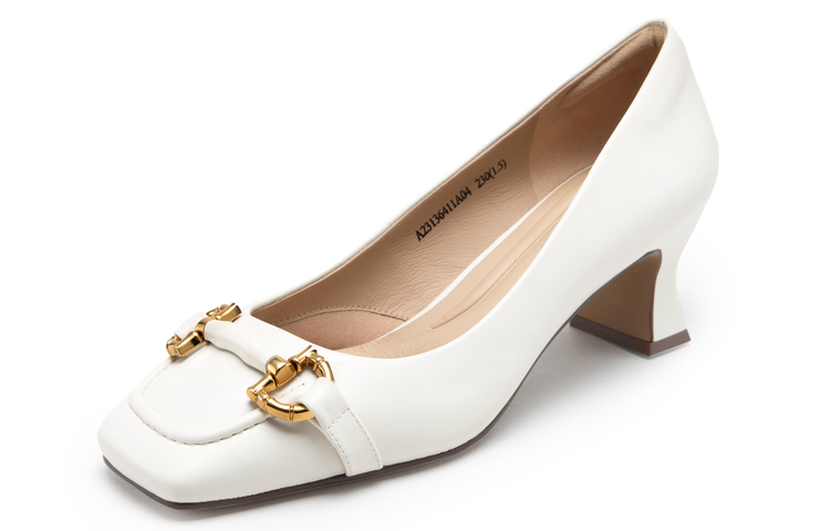 (W) C°BANNER Sheepskin Chunky Heel High Heels 'Elegant Buckle' 圖 3