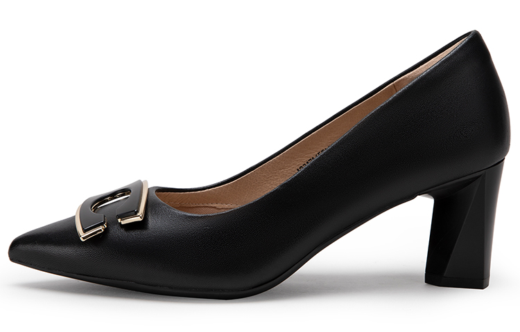 Buy (W) Zapatos de Tacón Grueso C°BANNER en Piel de Oveja 'Negro' A23171655