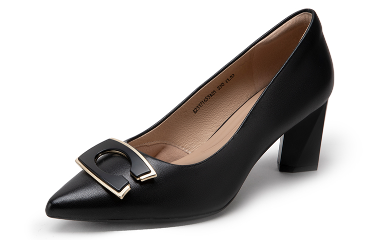 Lookbook (W) Zapatos de Tacón Grueso C°BANNER en Piel de Oveja 'Negro' A23171655