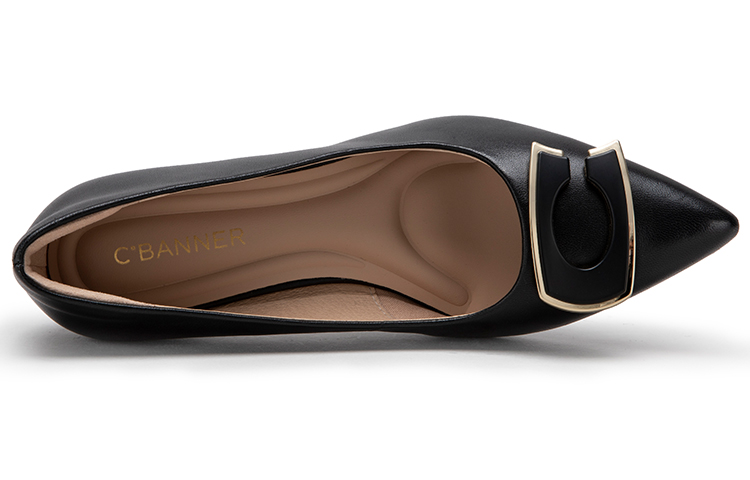 Purchase (W) Zapatos de Tacón Grueso C°BANNER en Piel de Oveja 'Negro' A23171655