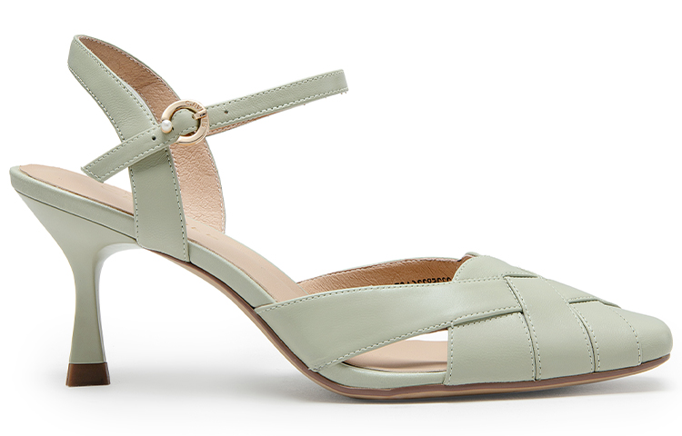 Cheap (W) C°BANNER Sepatu High Heels Fashion Bulu Domba Ujung Persegi '7cm' A23258336