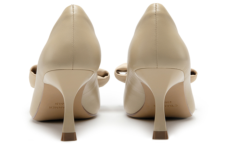 (W) C°BANNER Sheepskin Leather Bowknot High Heels 'Apricot' 圖 4