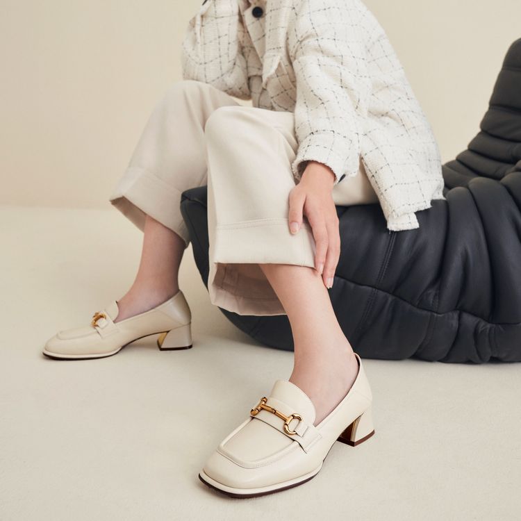 (W) C°BANNER Sheepskin Loafer 'Beige Horsebit' 圖 6