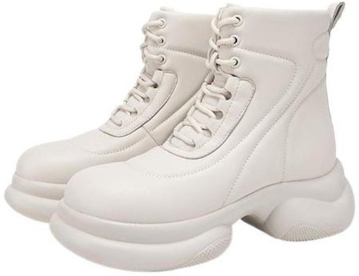(Women) C°BANNER Sheepskin Round-Toe Lace-Up Platform Booties 'Comfort Versatile' A23531201 Shop (Women) C°BANNER Sheepskin Round-Toe Lace-Up Platform Booties 'Comfort Versatile' A23531201