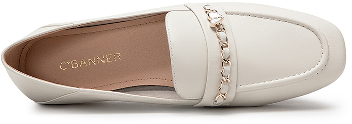 (Women) C°BANNER Sheepskin Simple Commuter Casual Flat 'White' A23111868B04 Details for (Women) C°BANNER Sheepskin Simple Commuter Casual Flat 'White' A23111868B04