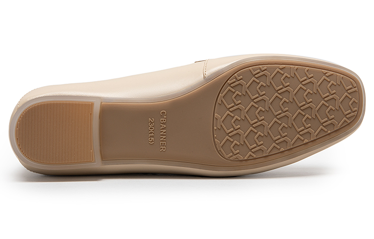 Details for 千百度 C°BANNER 羊皮簡約通勤休閒單鞋 女款 杏色