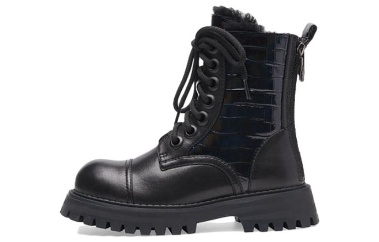 (W) C°BANNER Short Boot 'Fashion Warm Thick Black'