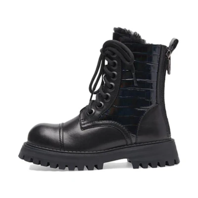 (W) C°BANNER Short Boot 'Fashion Warm Thick Black'