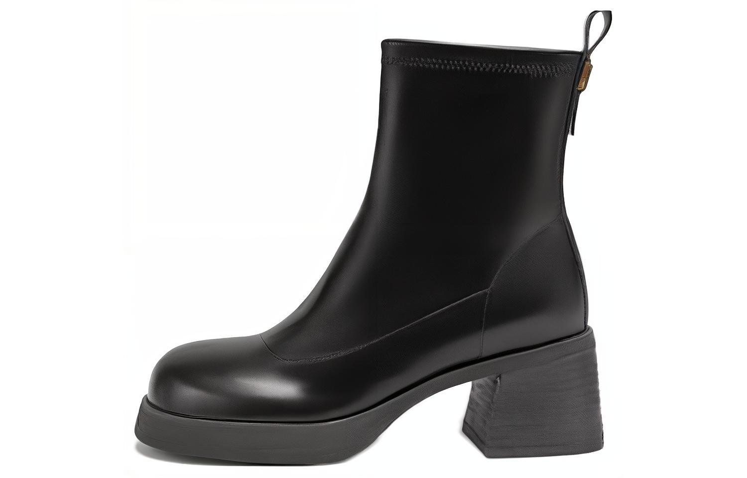 (W) C°BANNER Short Boots 'Trendy Black Wood Grain'