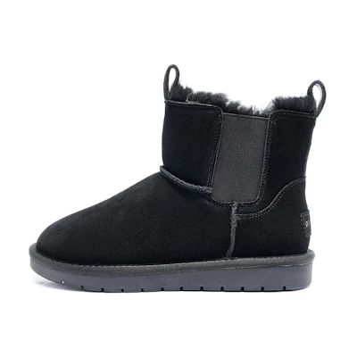 (W) C°BANNER Short Fabric Snow Boots 'Black CMFT Plus Velvet'