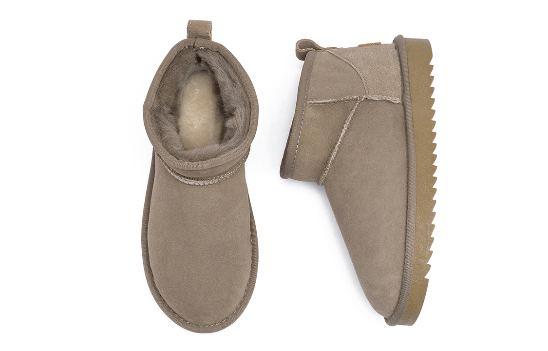 (W) C°BANNER Short Snow Boots 'Wool Splice Brown' 圖 4