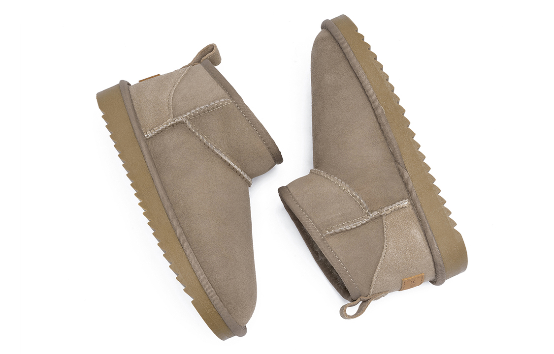 (W) C°BANNER Short Snow Boots 'Wool Splice Brown' 圖 5