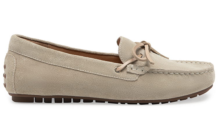 Order 千百度C°BANNER 牛皮革舒適懶人一腳蹬平底鞋 女款 米灰色